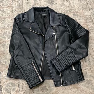 Black Topshop leather jacket